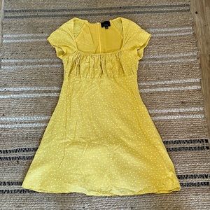 Lumier yellow sun dress with white poca dots